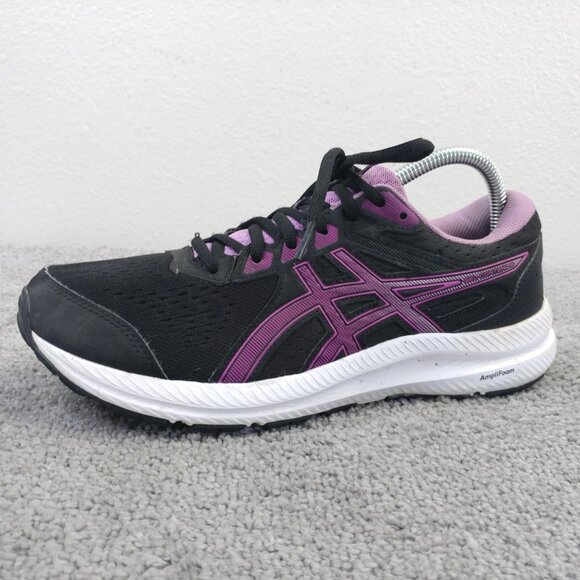 ASICS Gel Contend 8 Womens Size 9.5 Running Shoes Low Top Black Purple 1012B320 - Picture 4 of 10